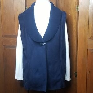 D & Co. Faux suede blue vest size large